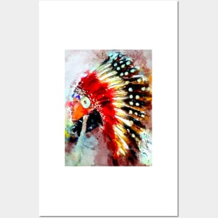 Watercolor Native American Posters and Art